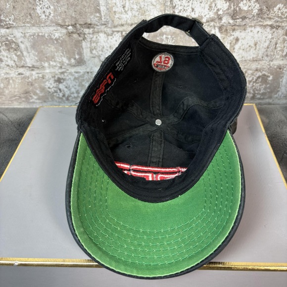 ESPN Hat Cap Strap Back Mens One Size Black Red Embroidered Dad Cap Baseball - Picture 9 of 9